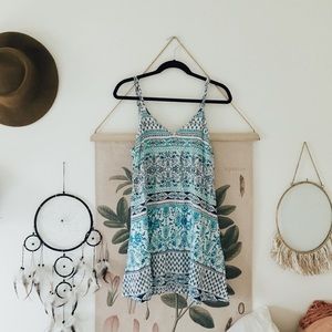 Multicolored blue printed dress